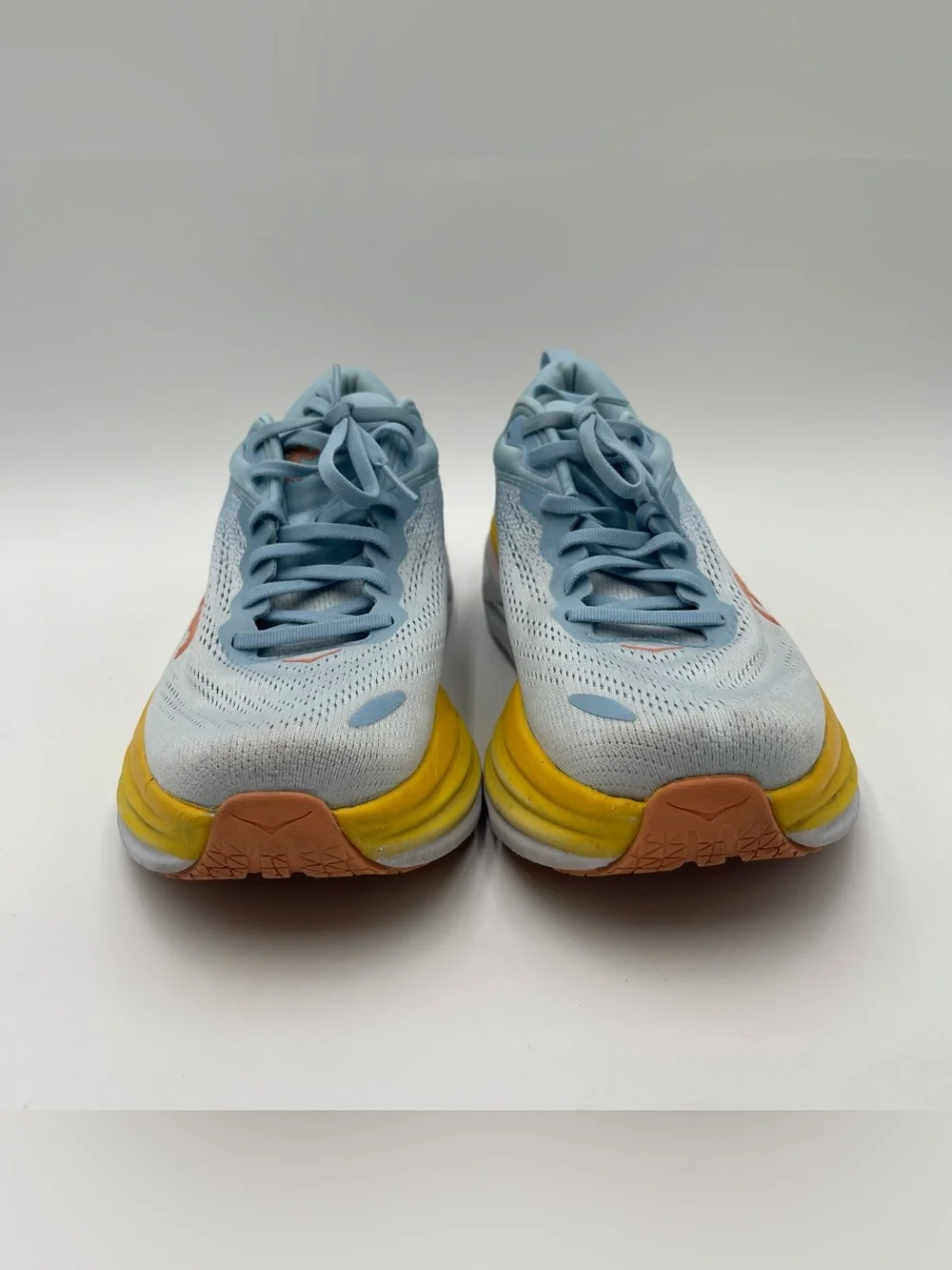 Hoka Women's Light Blue with Yellow & Orange Accent Running Shoes